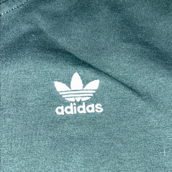 Adidas women's  Dark Green Crewneck Sweatshirt with drawstring laces sides EUC - Picture 6 of 14